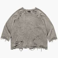T-shirt de basket vintage déchiré à la main, manches 3/4, bords effilochés, style grunge streetwear