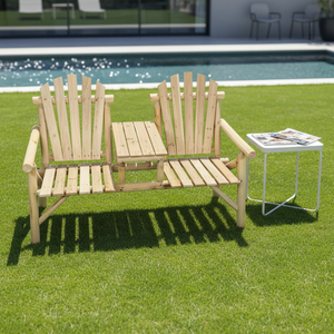 <span class=keywords><strong>Banc</strong></span> <span class=keywords><strong>de</strong></span> <span class=keywords><strong>jardin</strong></span> moderne <span class=keywords><strong>en</strong></span> cèdre DISHI, chaise Tête-à-Tête <span class=keywords><strong>en</strong></span> bois naturel pour terrasse extérieure et véranda intérieure - Product Image 1