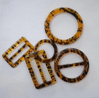 Vente en gros de boucles de bikini rectangulaires carrées en acétate acrylique boucles de ceinture personnalisées en plastique ABS écaille de tortue résine pour vêtement