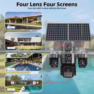 Hongnaer 20MP Solar Panel Aangedreven Draadloze 4G LTE Beveiligingscamera CCTV PTZ IP Camera HiEasy AOV 4 Lens Buiten 4G Simkaart Solar Camera - Product Image 3