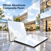 Panneau composite en aluminium miroir 4 mm 1220x2440 mm, couleur personnalisée pour revêtement mural intérieur de boutique