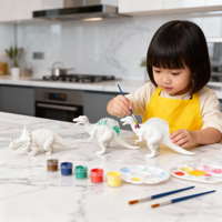 Modèle de dinosaure embryonnaire blanc peint, ensemble de jouets créatifs pour enfants, bricolage, coloriage, dessin, garçons, filles, graffiti fait main