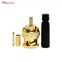 Conector Macho BNC SDI de 12G, Totalmente Chapado en Oro con Cubierta Protectora para Cable RG179 de 75 Ohmios, Grado de Transmisión