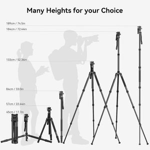Base de Nivelación para Trípode de Video Profesional <span class=keywords><strong>SmallRig</strong></span> CT190 de 72 Pulgadas, Conversión a Monopié, para Viajes, Vlogs y Video, 8.8 - Product Image 3