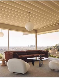 Bộ ghế <span class=keywords><strong>sofa</strong></span> phòng khách kiểu dáng chữ L, tay vịn thấp, chất liệu vải nhung đỏ sang trọng, phong cách retro Ý của HUIBOLIN FURNITURE - Product Image 5