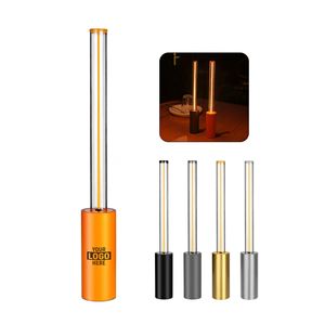 LED <b>Table</b> <b>Lamp</b> With Round Shade Breathable Atmosphere Night Light for Bedroom Charging Aluminum Body Promotional Gifts - Product Image 2