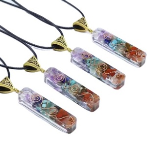 Collar con Colgante de Cristal de Resina <span class=keywords><strong>Orgonita</strong></span> de 7 Chakras, Joyería Espiritual de Sanación Energética Orgone para Meditación, Venta al por Mayor - Product Image 2