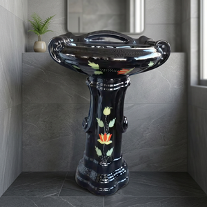 Lavabo Rectangular de Cerámica Tamaño King con Pedestal Completo, Lavabo de Baño de Diseño Moderno - Product Image 6