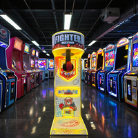 Machine de boxe interactive d'arcade sportive avec mesure de puissance de frappe, fonctionnement à pièces, sac de frappe pour enfants, métal, 110V/220V