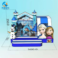 Prix d'usine Grand château gonflable en PVC Thème Reine des Neiges Princesse Fun City pour enfants, idéal pour fêtes, parcs de jeux et parcs à thème
