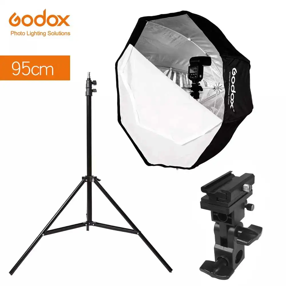 Godox 95Cm 37.5 ''Octagon Umbrella Softbox Light Stand Type-B Hot Shoe Holder Bracket Kit Voor Canon nikon Godox Speedlite Flash