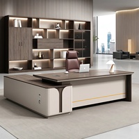 Ensemble de chaise de bureau de direction Boss avec matériau en bois Design minimaliste moderne Mobilier commercial