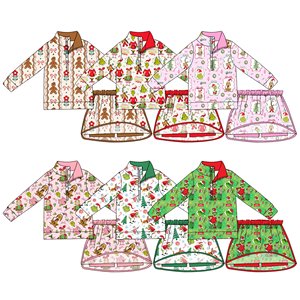 Ropa Deportiva Personalizada de Navidad para Bebés Niñas, Sudadera con Cremallera, Falda, Pantalones Cortos, Conjuntos de Ropa para Hermanas - Product Image 2