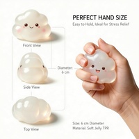 Ensemble de 6 jouets squishy en PU nuage blanc à montée lente avec expressions mignonnes – Idéal pour offrir