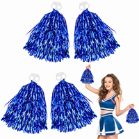 Pompons de cheerleading bleus personnalisables en gros pour événements sportifs, fêtes et danse – Vente chaude directe usine – OEM/ODM