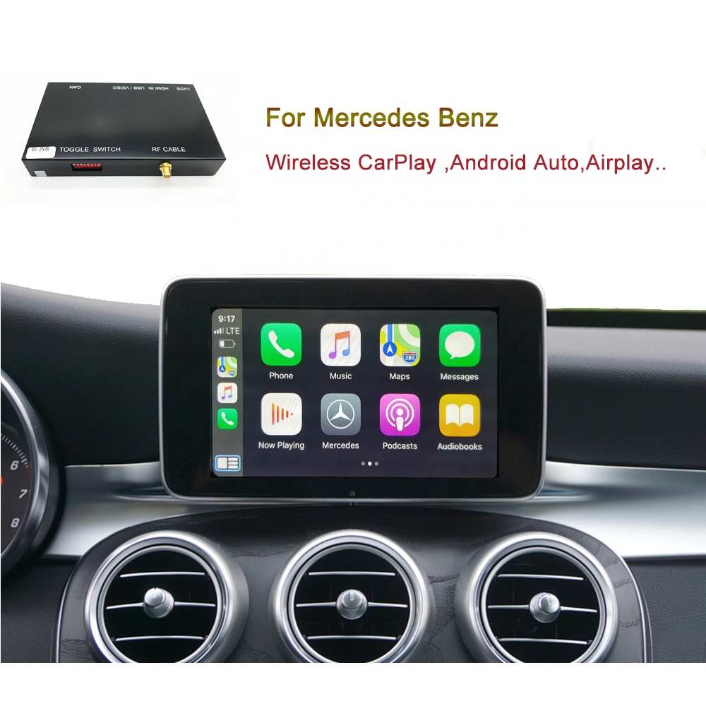 कार रेडियो एप्पल वायरलेस CarPlay ए/बी/सी/ई/एस/GLK/GLA/GLC // ML/सीएलए/सीएलएस मर्सिडीज CarPlay आईओएस एंड्रॉयड के लिए ऑटो वीडियो कैमरा इंटरफ़ेस