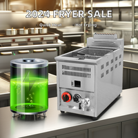 Machine à frire automatique au gaz commerciale 2024 pour poulet et pommes de terre KFC, équipement de fabrication de cuisine professionnelle, utilisation en restaurant, vente