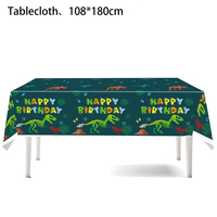 Nouveau kit de fête d'anniversaire pour enfants sur le thème des dinosaures, assiettes en papier jetables, serviettes, bannière, vaisselle, décoration d'anniversaire pour enfants