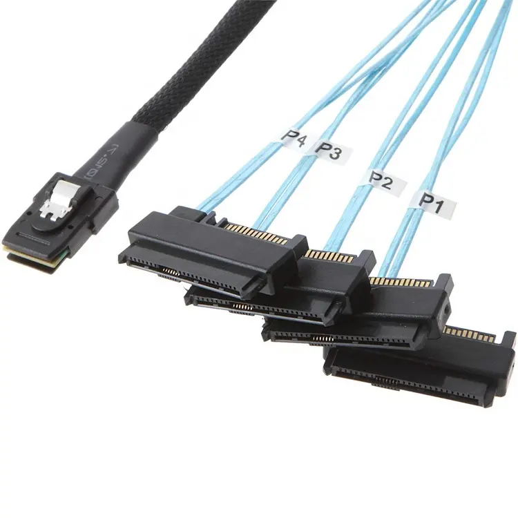 Lonrion 1M Internal Mini SAS 36pin SFF8087 to 4X29pin SAS SFF8482 cable with SATA power