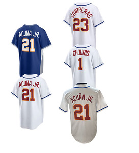 เสื้อเบสบอลทีมเวเนซุเอลาแบบเย็บติดกันรุ่นใหม่ปี 2026 ราคาถูก สไตล์อเมริกัน หมายเลข 21 อาคูน่า จูเนียร์ 1 โชริโอ 23 คอนเทรราส 0 กิเมเนซ 2 อาร์เรซ - Product Image 2