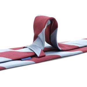 Cravate personnalisée pour hommes en gros de Chine Bonne chance Cravate d'affaires bleu poussiéreux bordeaux Jacquard tissé 100% <span class=keywords><strong>Repp</strong></span> soie rayure Cravate pour hommes - Product Image 5