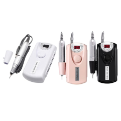Strumento elettrico per Manicure e Pedicure con motore Brushless professionale per trapano per unghie in bianco rosa nero - Product Image 1