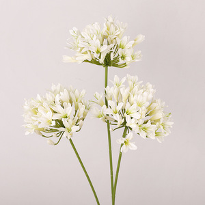 Fleurs d'Agapanthus artificielles en soie blanche, haute simulation, décorations d'intérieur - Product Image 1