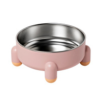 Gamelle inclinée surélevée en acier inoxydable pour chat, protection du cou, anti-encrassement du menton, pour chaton
