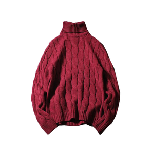 2026 Men's Slim-Fit Knitted <b>Sweater</b> Fashionable Thickened <b>Turtleneck</b> Twist Design Shrink-Resistant Wrinkle-Resistant Autumn OEM - Product Image 2