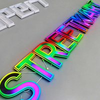 Динамические RGB LED-буквы для вывесок, изготовленные на заказ, прямые поставки с завода, дропшиппинг поштучно, меняющие цвет LED-буквы для офисного декора