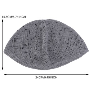 <span class=keywords><strong>Bonnet</strong></span> musulman Kufi en tricot ajouré <span class=keywords><strong>pas</strong></span> <span class=keywords><strong>cher</strong></span> pour unisexe, couleur unie, extensible, respirant, <span class=keywords><strong>bonnet</strong></span> de chimiothérapie - Product Image 6