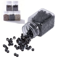 1000PCS Nano Silikon gefütterte Micro Ring Haar verlängerung perlen für Nano Tip Human Hair Extension Tool 5,0x3,0x3,0mm Verlängerung perlen