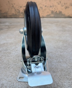200/50-100 Unterstützung OEM ODM 8-Zoll-Last 150kg Platte Schwenkbare obere Bremse Gummi-Lenkrad Verzinkte Oberfläche Kugellager - Product Image 6