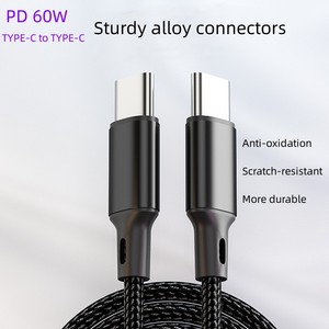 <span class=keywords><strong>สาย</strong></span>ไฟไนลอนถักเปีย60W <span class=keywords><strong>สาย</strong></span><span class=keywords><strong>ชาร์จ</strong></span>เร็ว PD 1M <span class=keywords><strong>Type</strong></span> <span class=keywords><strong>C</strong></span> ไปยัง <span class=keywords><strong>Type</strong></span> <span class=keywords><strong>C</strong></span> <span class=keywords><strong>สาย</strong></span>ข้อมูลที่เร็วสุดสำหรับ iPhone <span class=keywords><strong>Samsung</strong></span> - Product Image 4