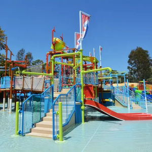 <span class=keywords><strong>Spa</strong></span> Interactive Splash Pad <span class=keywords><strong>Aqua</strong></span> Play Pulvérisation Toboggan avec Seaux Basculants pour Parc à Thème Enfants - Product Image 5