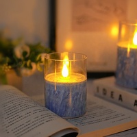 Bougie LED en acrylique ou en verre avec télécommande en cire multicolore noire de 3 pouces pour la décoration de la maison, de l'hôtel, du festival et du mariage.