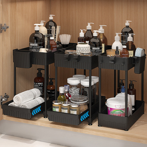 Étagère de rangement pour armoire de cuisine de haute qualité, design breveté, 2 niveaux, tiroir coulissant en plastique, organisateur sous <span class=keywords><strong>l</strong></span>'évier - Product Image 2