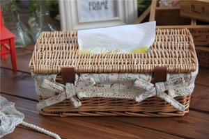 Boîtes à mouchoirs carrées en rotin naturel Vdelta avec taille personnalisée - Product Image 6
