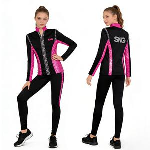 Tenue d'entraînement de cheerleading sublimée en Spandex/Polyester pour adolescents, survêtement de cheerleading bleu et jaune, vente en gros - Product Image 1