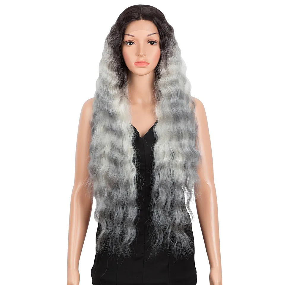 Luxus Premium Futura Sensational Synthetic Lace Perücken Pre Zupfen Ombre Gold Wasserwelle T Spitze Beste Qualität Synthetic Hair Perücke