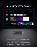 Fournisseur original de box TV 2.4G/5G WIFI XS97 STICK AD 4k smart APP intégré ATVSE 2+16GB usb android 10 tv sticks