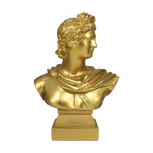 Busto de <span class=keywords><strong>Apolo</strong></span> de Resina Dorada WeiVista, Escultura Griega, Fabricante de Decoración - Product Image 1