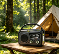 Banco de Energía Solar de 16000mAh con Radio AM/FM e Internet 5.3, Linterna de Emergencia para Exteriores, Supervivencia en Desastres, Manivela