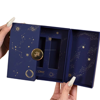 Boîtes rigides à double porte avec couvercle magnétique personnalisé, gaufrage et revêtement UV recyclable pour cosmétiques, soins de la peau et parfums