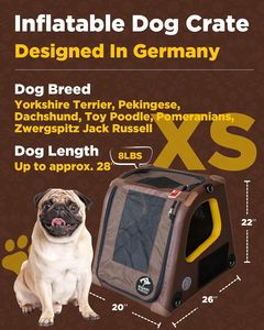 Collapsible Inflatable Soft Dog <b>Crate</b>-Portable Waterproof Foldable Travel Kennel for Extra Small Dogs 20x26x22 Inches T-XS Infla - Product Image 4