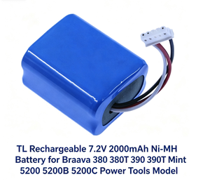 TL Maßgefertigter Wiederaufladbarer 7,2V 2000mAh Ni-MH Feuerfester ABS+PC Akku für <span class=keywords><strong>Braava</strong></span> 380/380T/390/390T/Mint 5200/5200B/5200C - Product Image 4