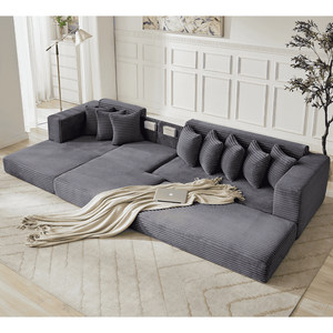 Sofá Seccional Minimalista en Forma de L, Tapizado en Poliéster, para Sala de Estar, Habitación de Hotel - Product Image 5