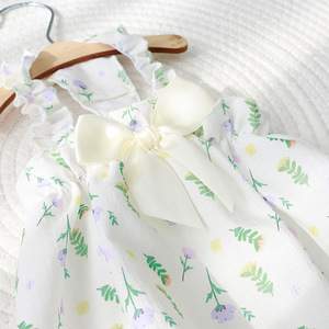 Dog Floral Print Dress Korean Style Cute Summer Pet <b>Clothes</b> for Bichon Frise Teddy Bear <b>Cats</b> - Product Image 4