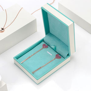 Caja de Regalo Plegable Personalizada de Lujo, Caja de Papel para Joyería, Collar, Pendientes, Imitación de Cuero, con Logotipo - Product Image 3