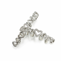 Grilles dentaires en cuivre plaqué or véritable, style hip-hop, entièrement serties de zircons en forme de cœur, accessoires unisexes tendance européens et américains